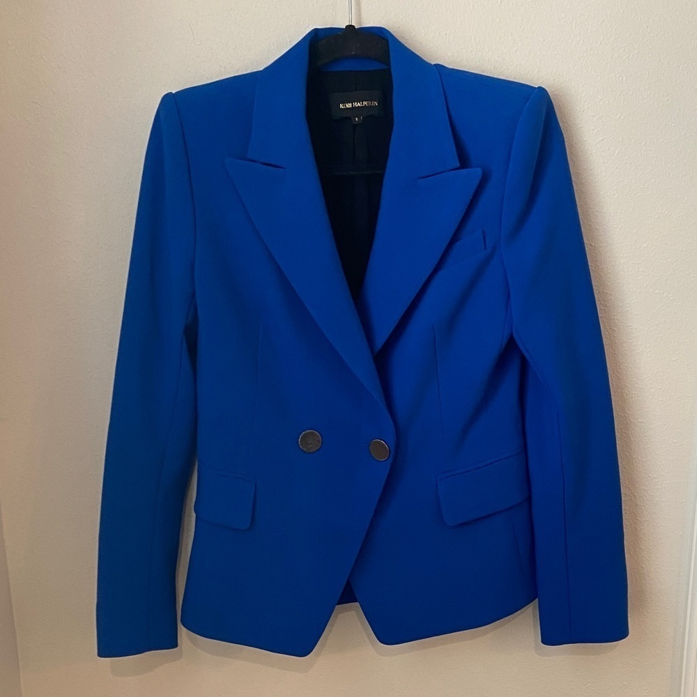 Kobi Halperin Jordi Tailored Two Button Blazer Royal Blue Small